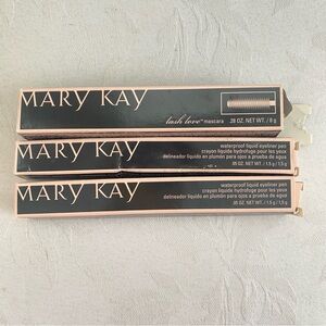 Mary Kay Lash Love Mascara & 2 Waterproof Liquid Eyeliner Pens Black NIB